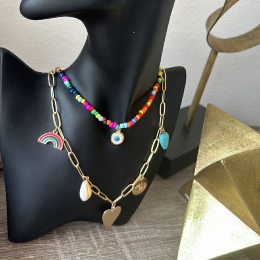Bohemian summer stackable necklace A331 - Picture 4 of 4